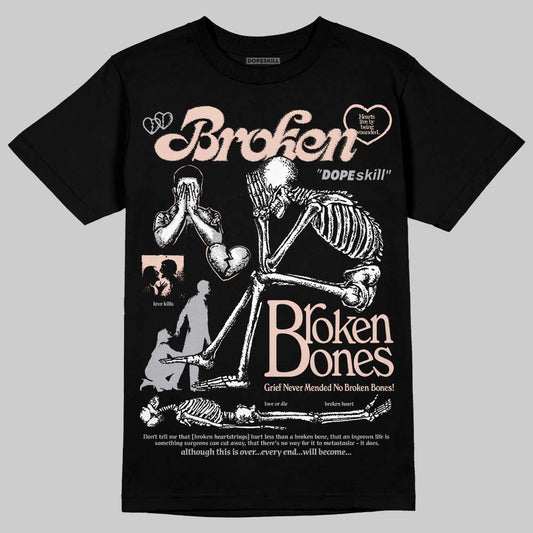 1130 Oyster Grey DopeSkill T-Shirt Broken Bones Graphic