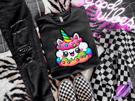 EMBROID CHUBBY UNICORN UNISEX TEE ADULTS/KIDS (Copy)