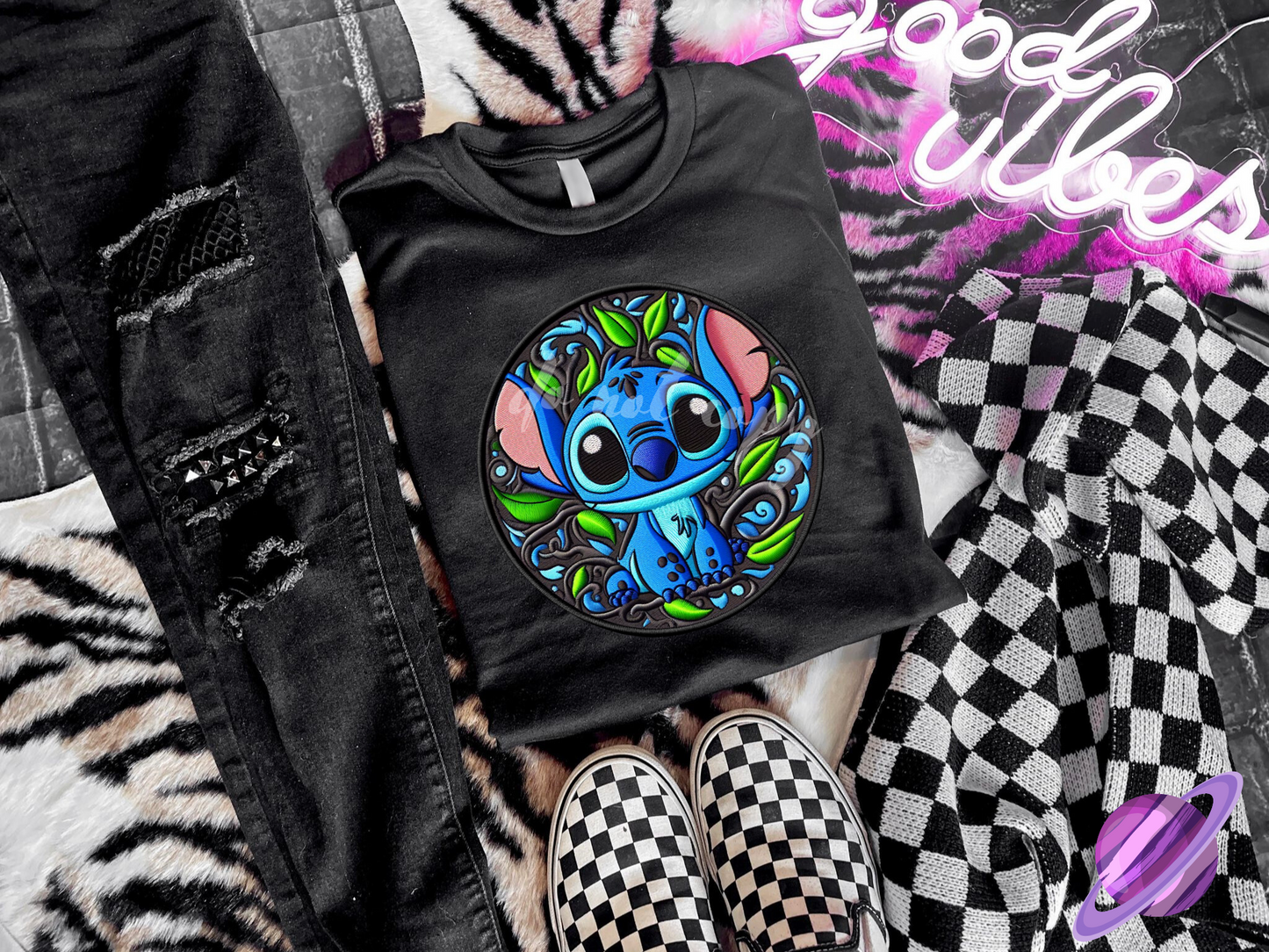 EMBROID ALIEN UNISEX TEE ADULTS/KIDS