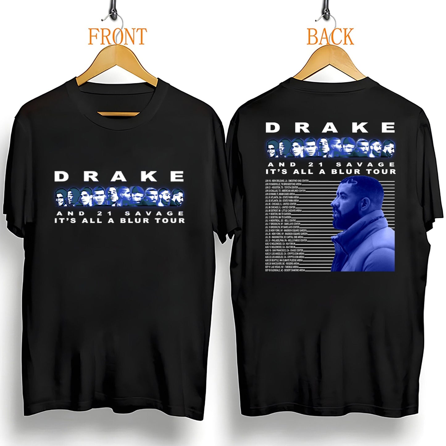 Drake 21 Savage Rap PREMIUM 2 Sided T Shirt
