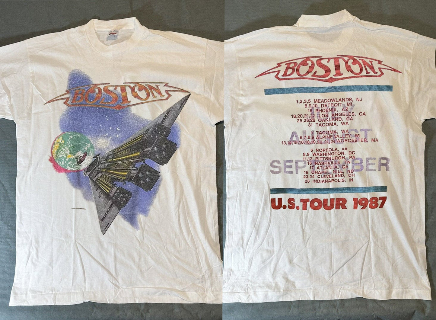 Boston Rock Band Tour 1987 US Tour T-shirt, Boston U.S 80s Tour Concert shirt