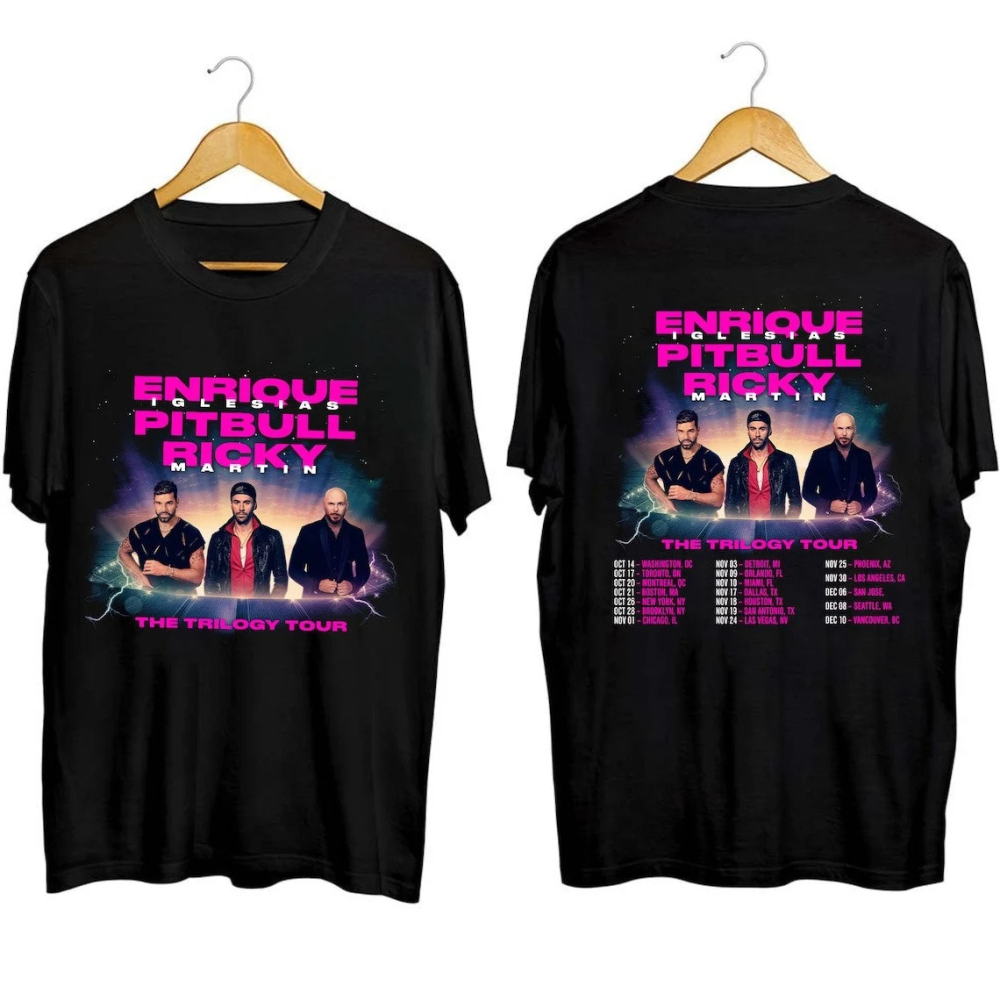 Enrique Iglesias X Pitbull Ricky Martin The Trilogy Tour 2023 T-shirt