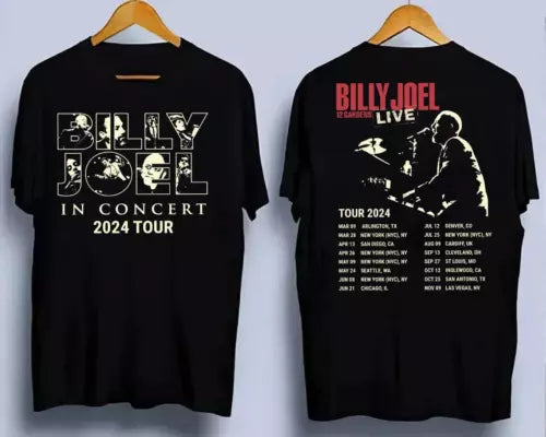 Billy Joel Music Tour 2024 Font Back Shirt Vintage Billy Joel Music Tour Shir