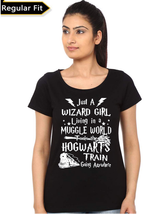 Just A Wizard Girl Living In A Muggle World Black T-Shirt