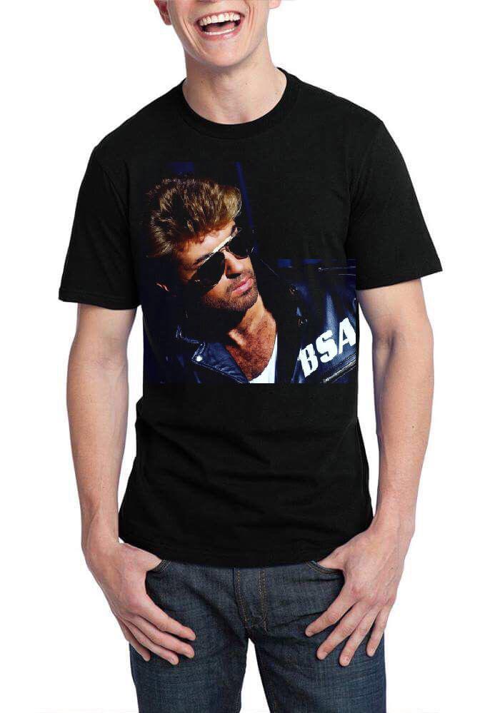 George Michael Half Sleeve Black T-Shirt Style001