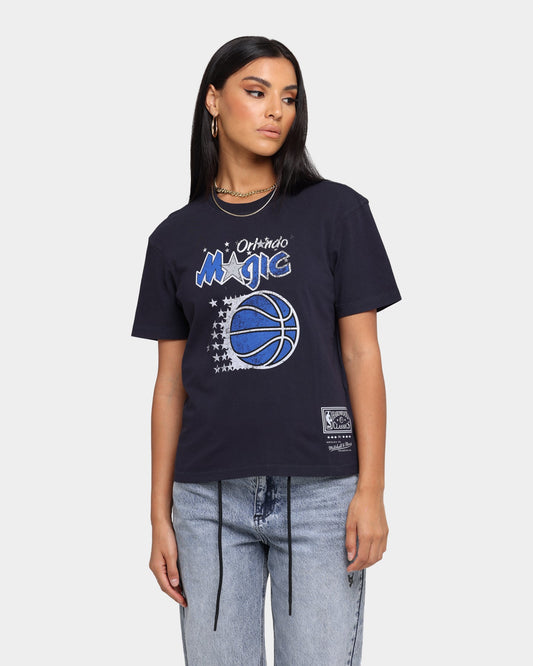 Mitchell & Ness Women's Orlando Magic Oversized Logo HWC Vintage T-Shirt Faded Black