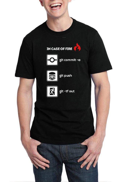In Case Of Fire Git Black T-Shirt