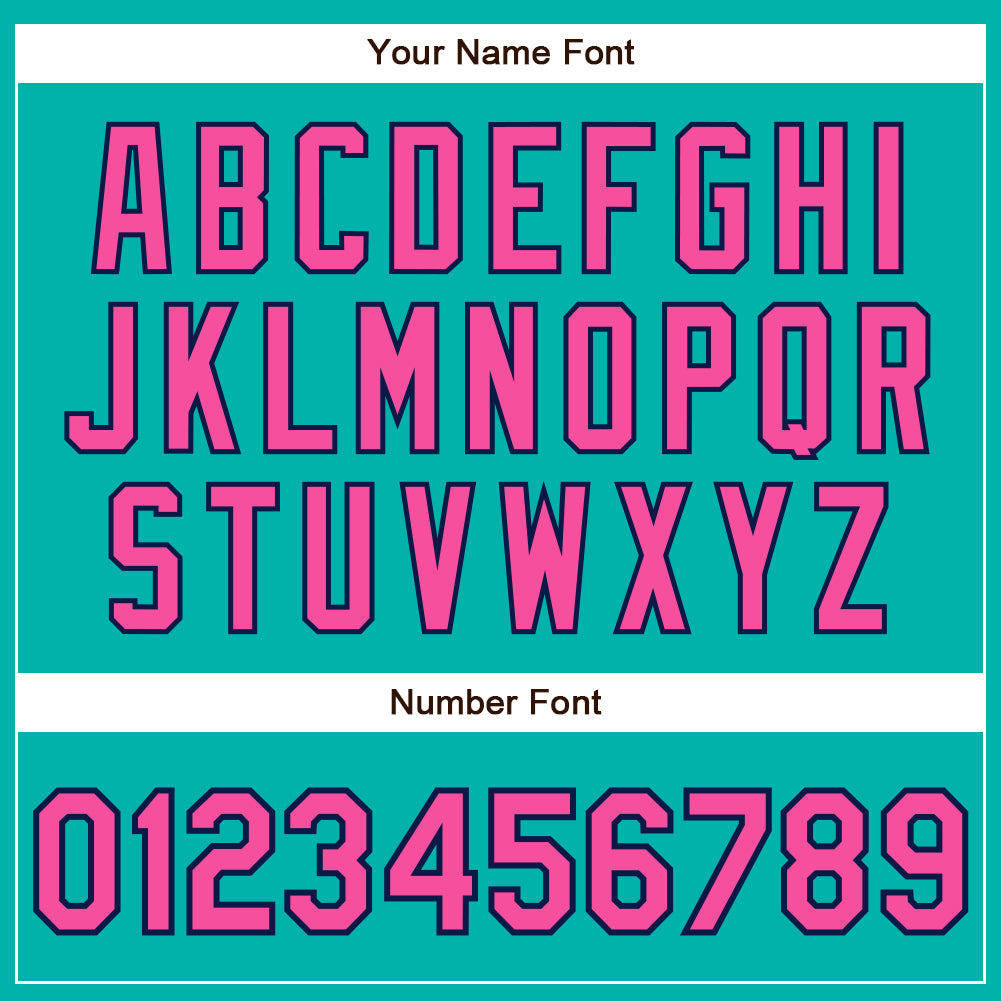 Custom Aqua Pink-Navy Authentic Baseball Jersey