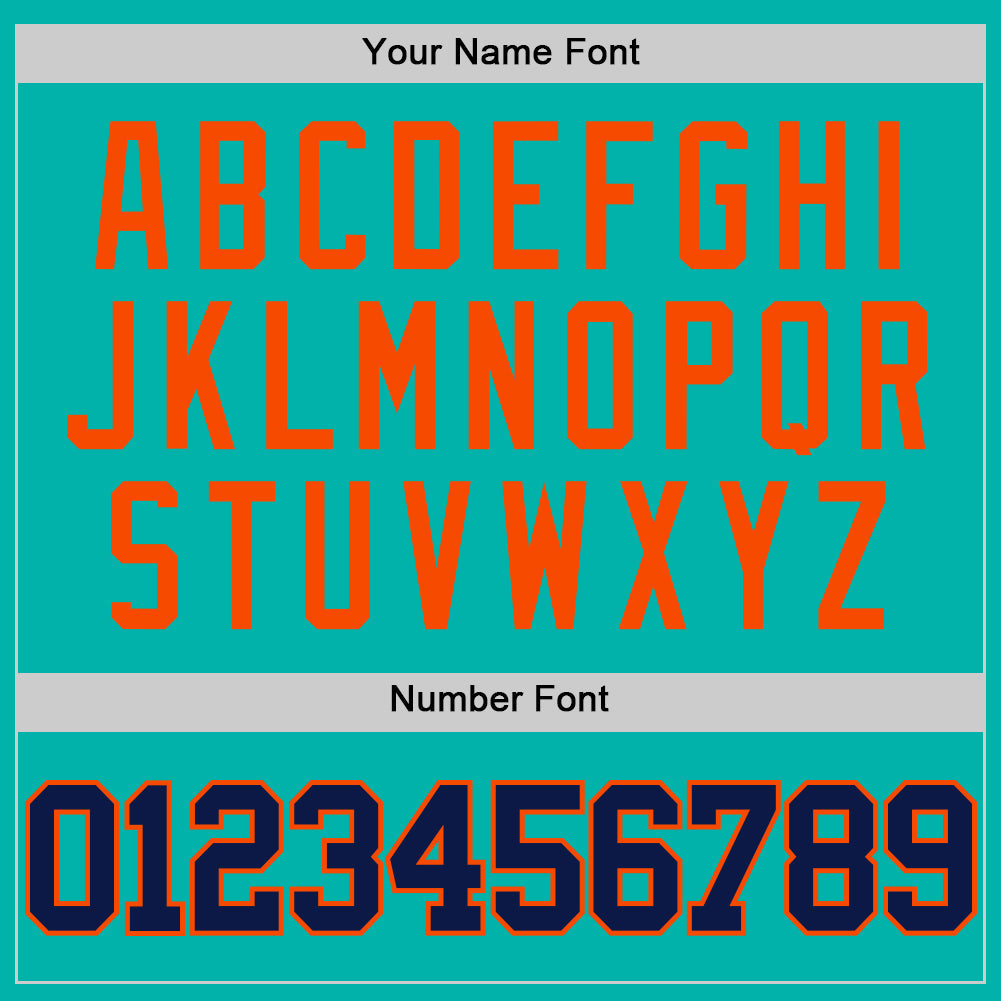 Custom Aqua Navy-Orange Authentic Basketball Jersey