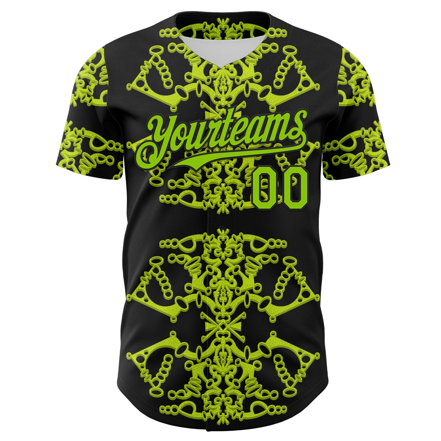 Custom Black Neon Green 3D KYLMAX HUBTUHAN Authentic Baseball Jersey