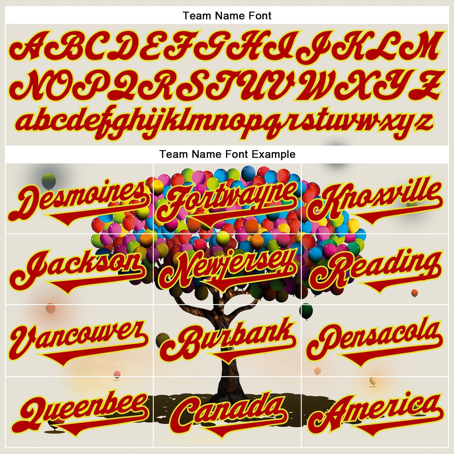 Custom Cream Red-Neon Yellow 3D Marcel Caram Balloon Tree Authentic Baseball Jersey