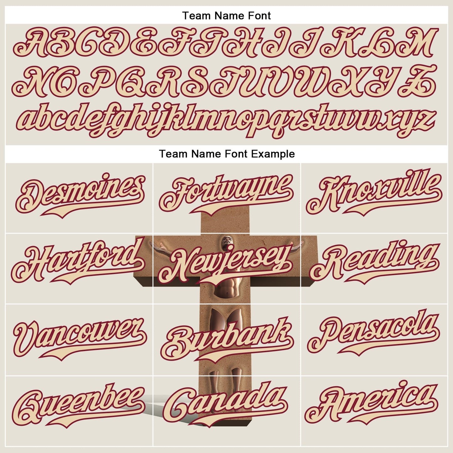 Custom Cream City Cream-Crimson 3D Marcel Caram The Man And The Cross Authentic Baseball Jersey