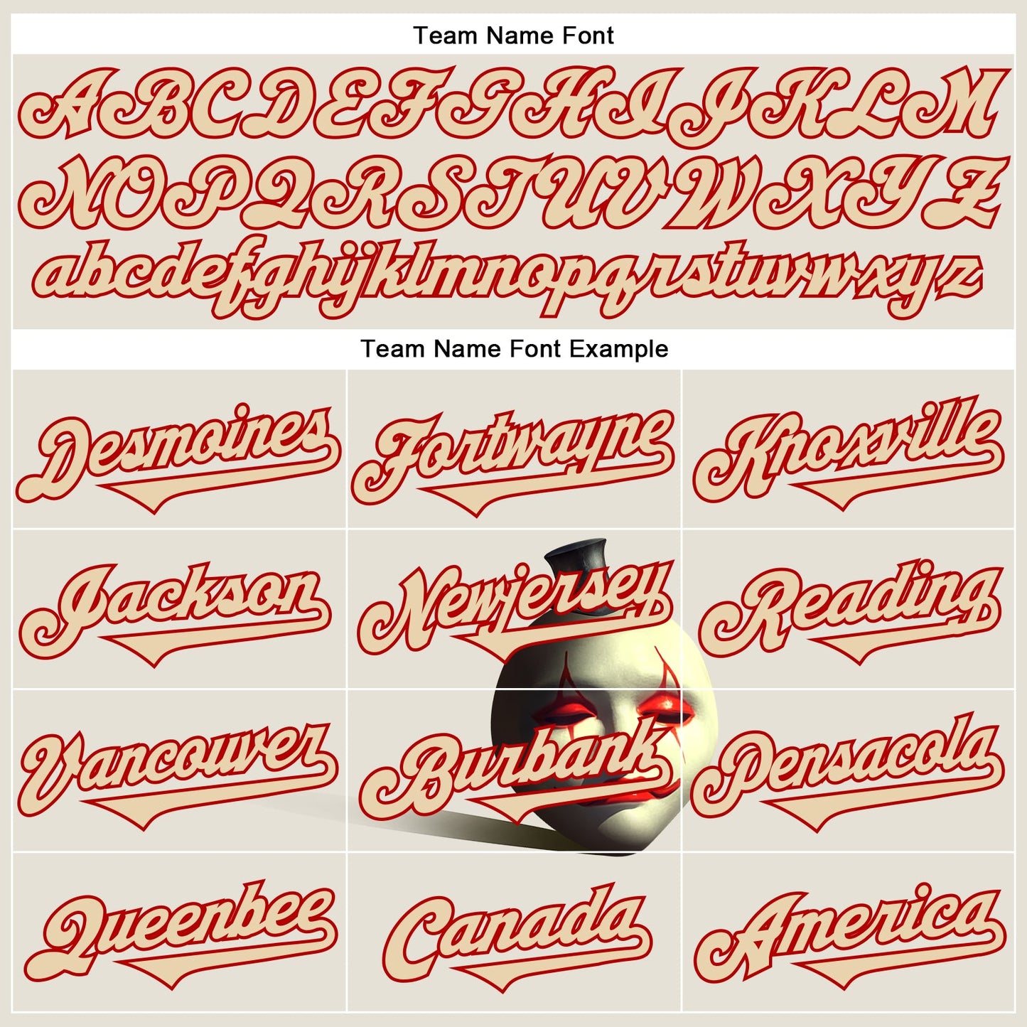 Custom Cream City Cream-Red 3D Marcel Caram The Clown Authentic Baseball Jersey