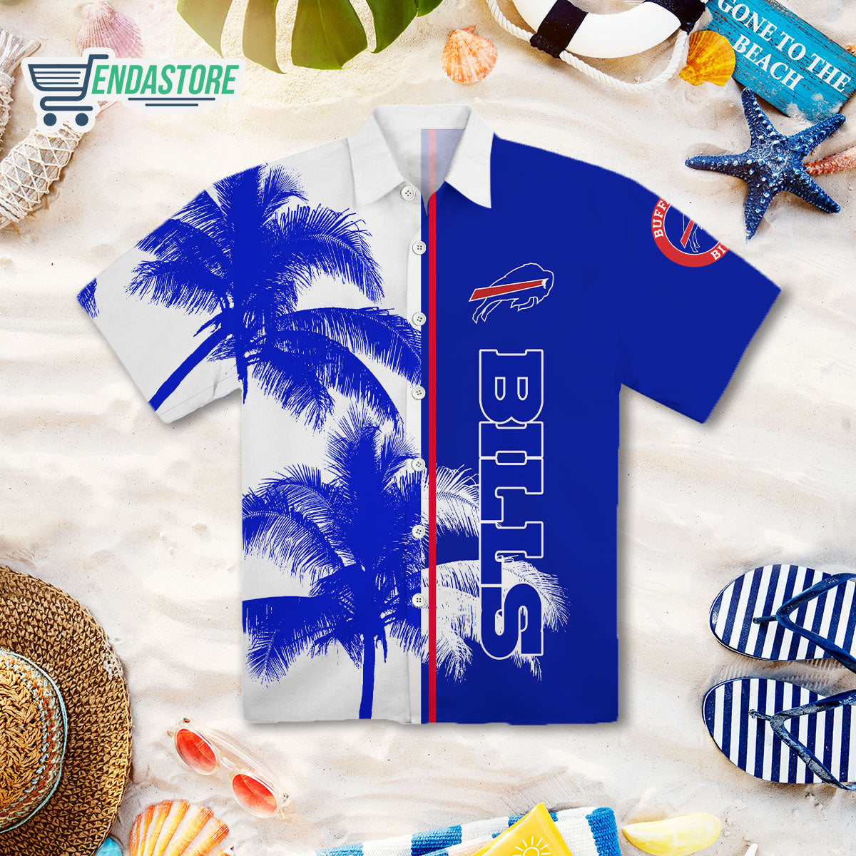 BILLS Tropical Palm Trees Hawaiian Shirt