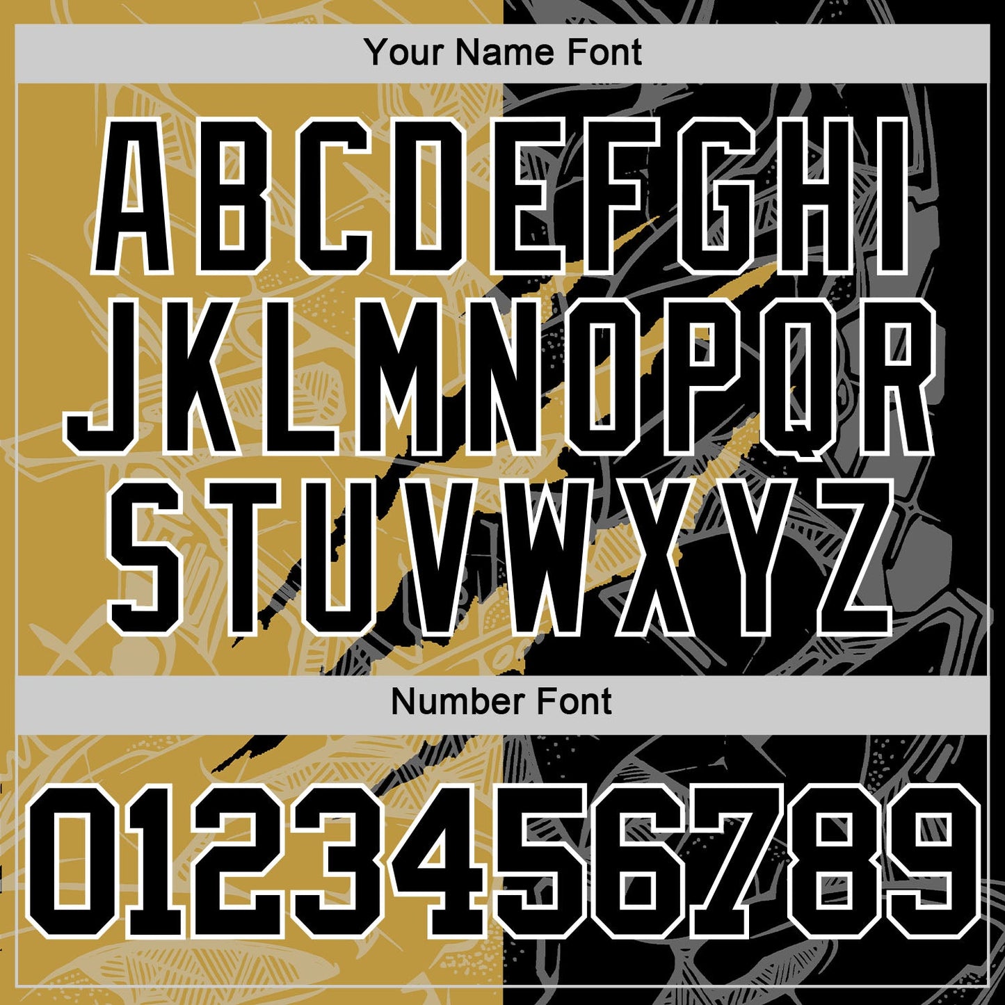 Custom Graffiti Pattern Black Old Gold-White Scratch Round Neck Sublimation Basketball Suit Jersey