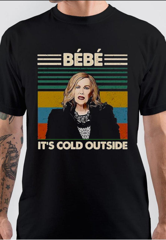 Bebe Itâ€™s Cold Outside White T-Shirt