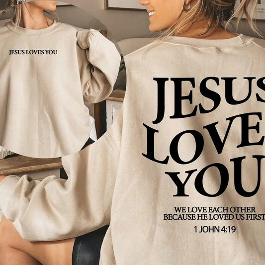 Bible Study Sweatshirt Christian Sweatshirt Jesus Hoodie Christian Hoodie Jesus Loves You Sweatshirt Christian Gift Christian Merch TK43GN