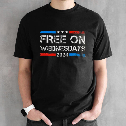 Biden Free On Wednesdays Us Flag 2024 shirt