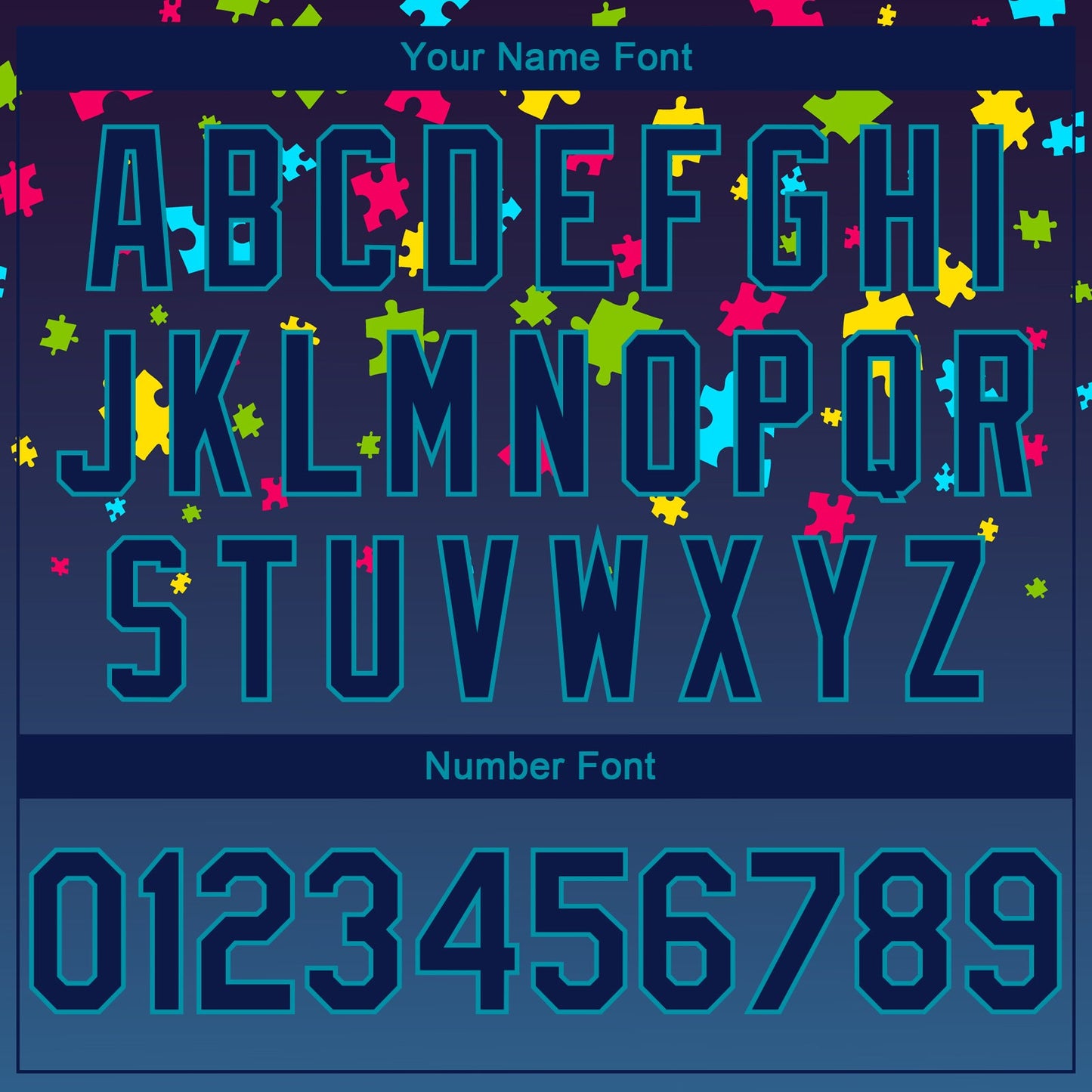 Custom Black Navy-Teal 3D Pattern Design Autism Awareness Puzzle Pieces Authentic Basketball Jersey