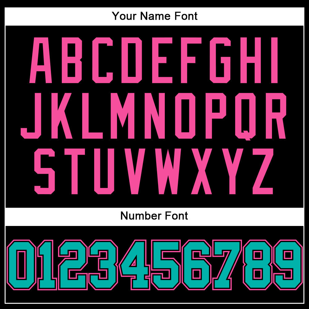 Custom Black Aqua-Pink Authentic Baseball Jersey