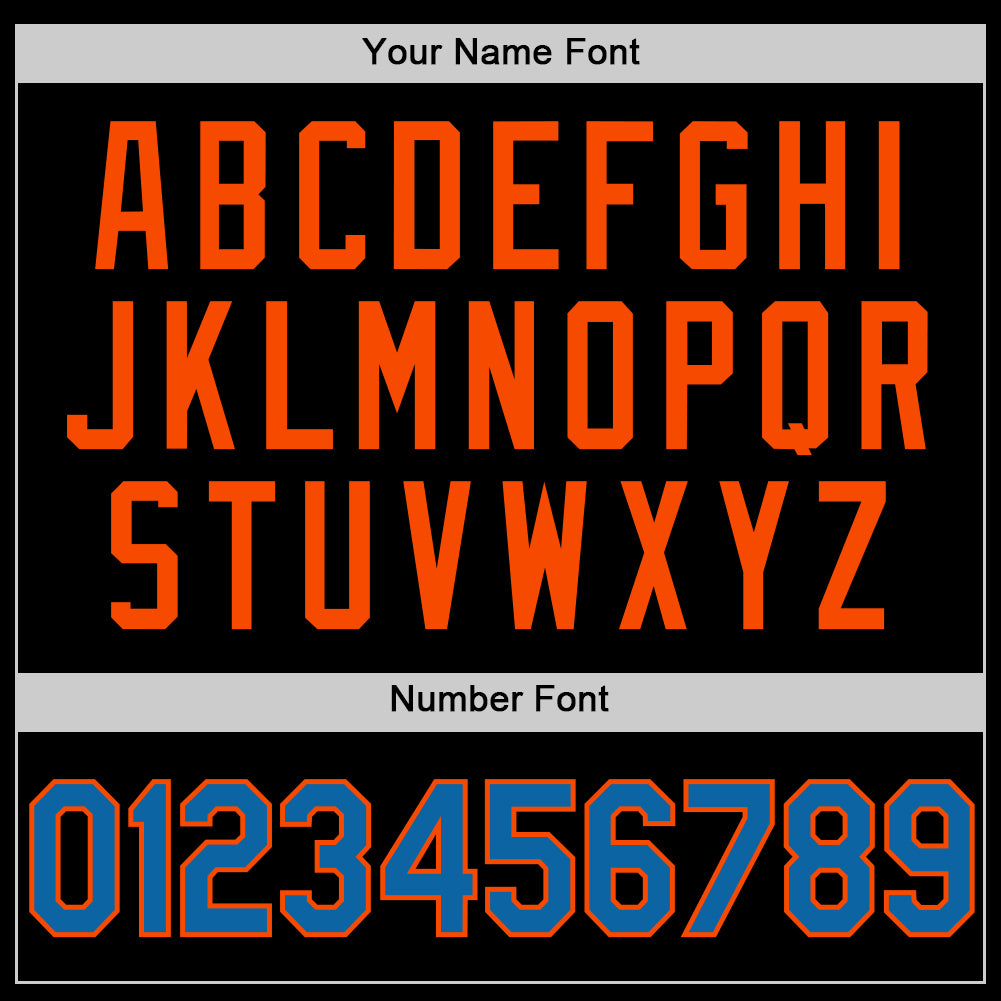 Custom Black Blue-Orange Authentic Basketball Jersey