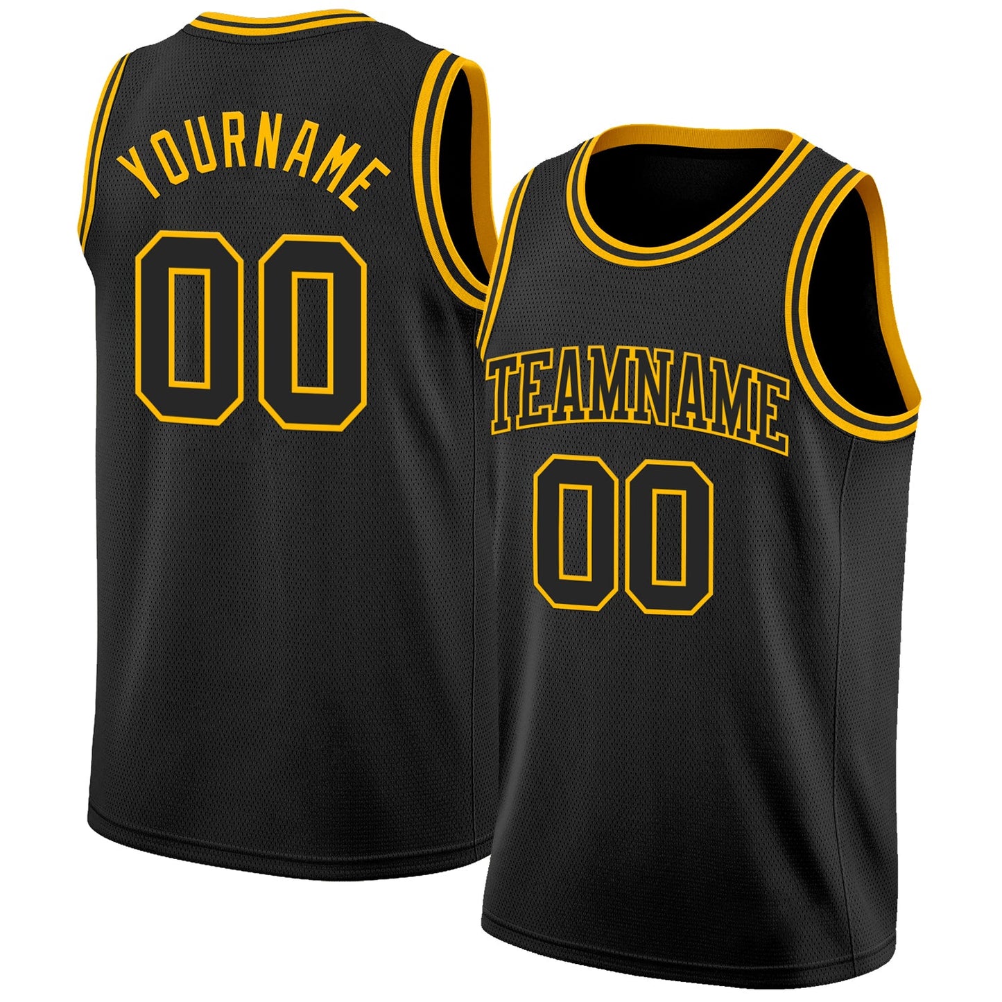 Custom Black Gold Authentic Basketball Jersey