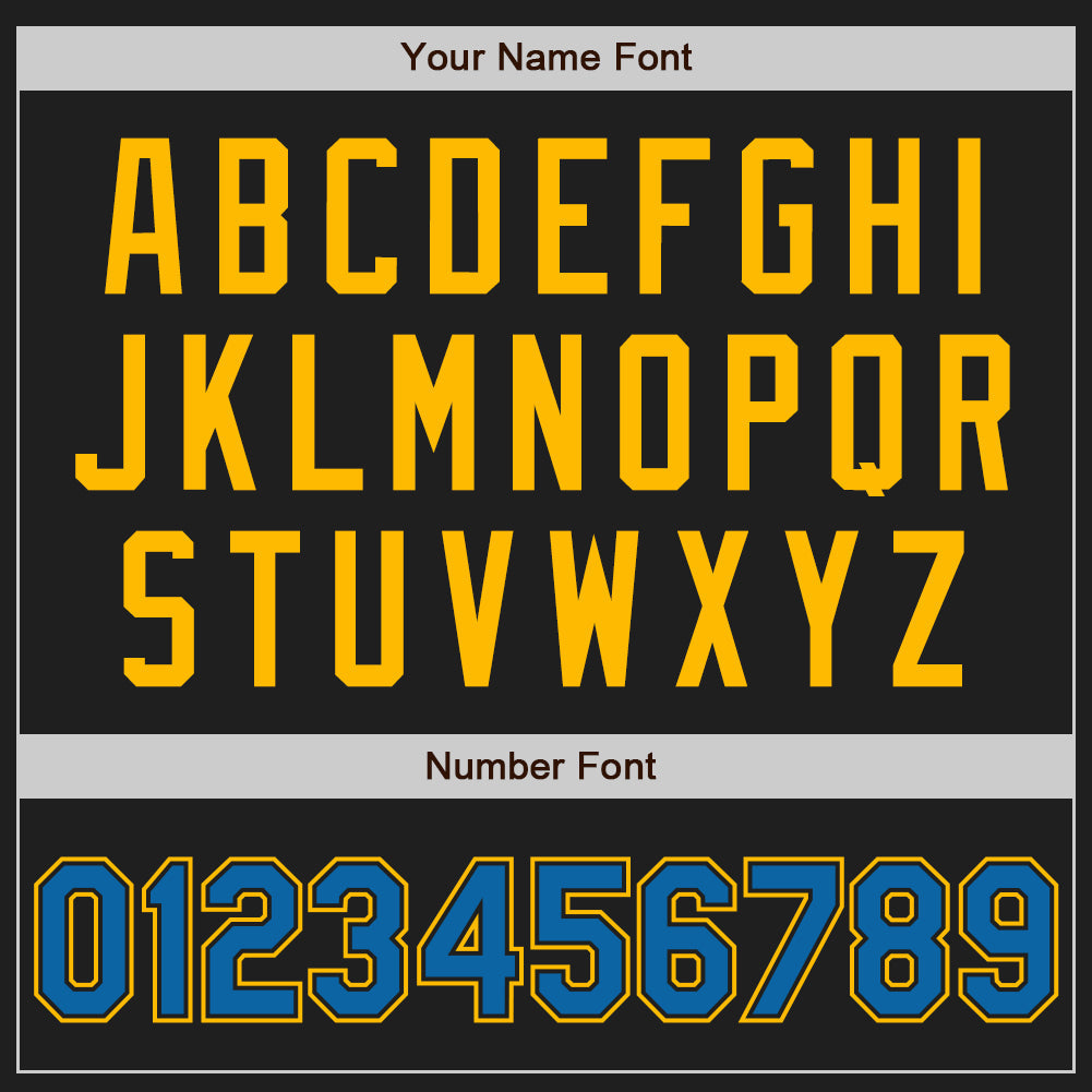 Custom Black Blue-Gold Authentic Baseball Jersey