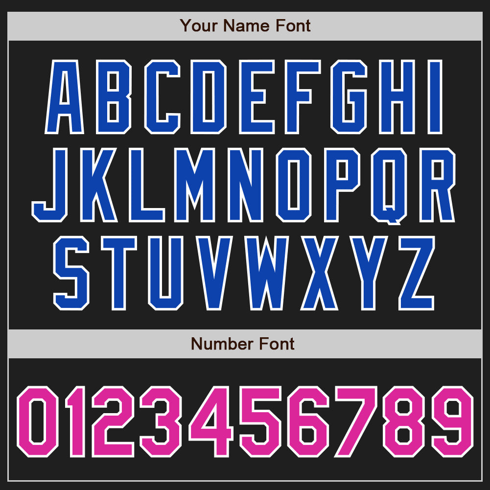 Custom Black Deep Pink Thunder Blue-White Authentic Baseball Jersey