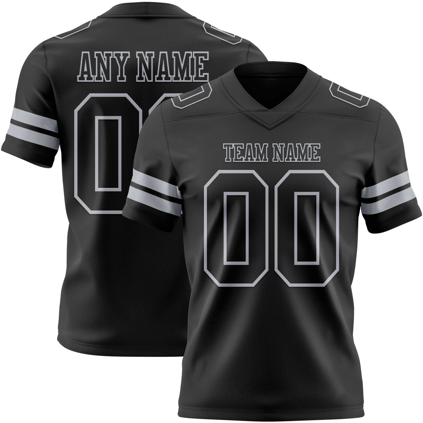 Custom Black Gray Authentic Football Jersey