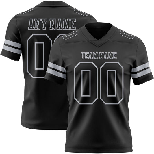 Custom Black Gray Authentic Football Jersey
