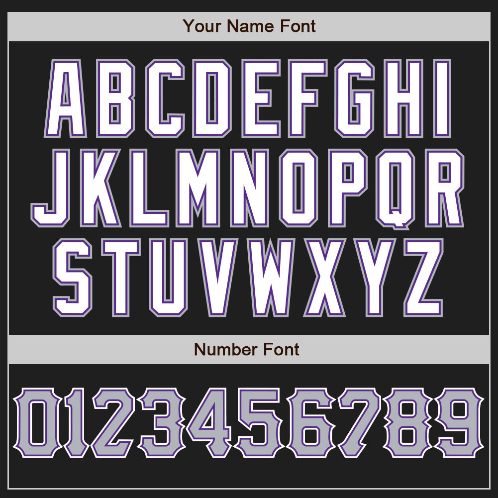 Custom Black Gray Purple-White Authentic Baseball Jersey
