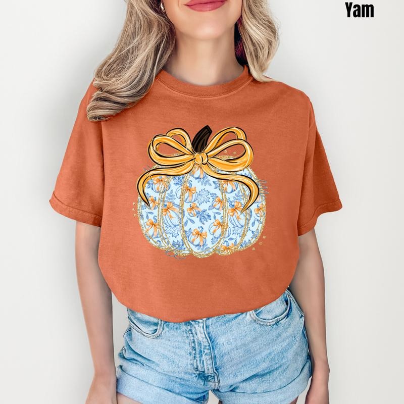 Blue Autumn Pumpkin Comfort Colors T-Shirt 'NLB'