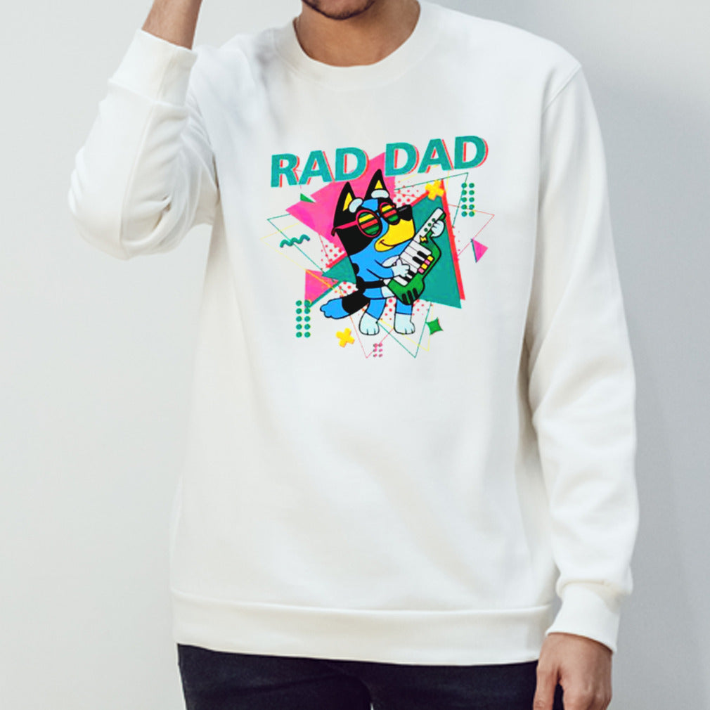 Bluey Bandit Rad Dad Guitar shirt