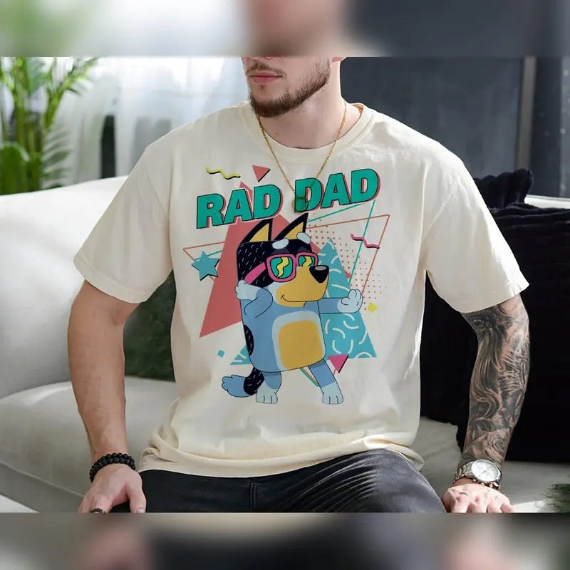 Bluey Bandit Rad Dad Shirt Bluey Dad Shirt Bluey Bingo Family Shirt Bluey Family Shirt Cool Dad Club Shirt Dad Birthday Gift Womenswear Clothing