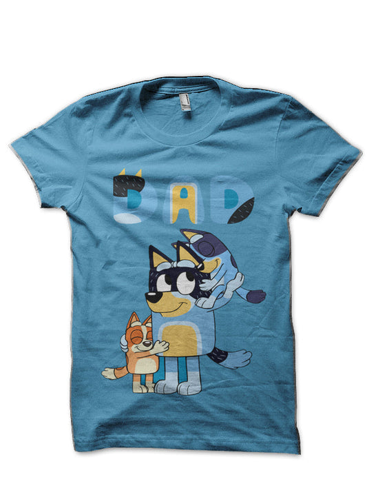Bluey bingo and dad Light Blue T-Shirt