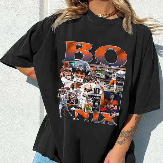 Bo Graphic Custom Nix Vintage Football Streetwear Cotton Unisex Short Sleeve Shirt, Apparel for Game Day, Perfect Gift for Football Fans