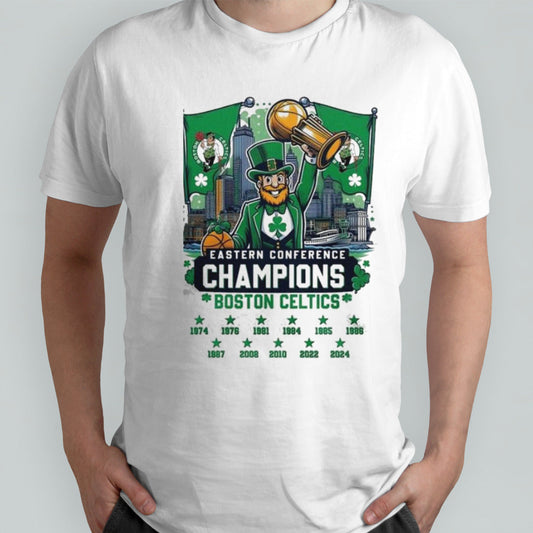 Boston Celtics 2024 Eastern Conference Champions Fan Celebrating NBA shirt