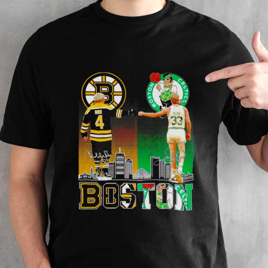 Boston Celtics Larry Bird Boston Bruins Bobby Orr The Legends Proud Fan Shirt