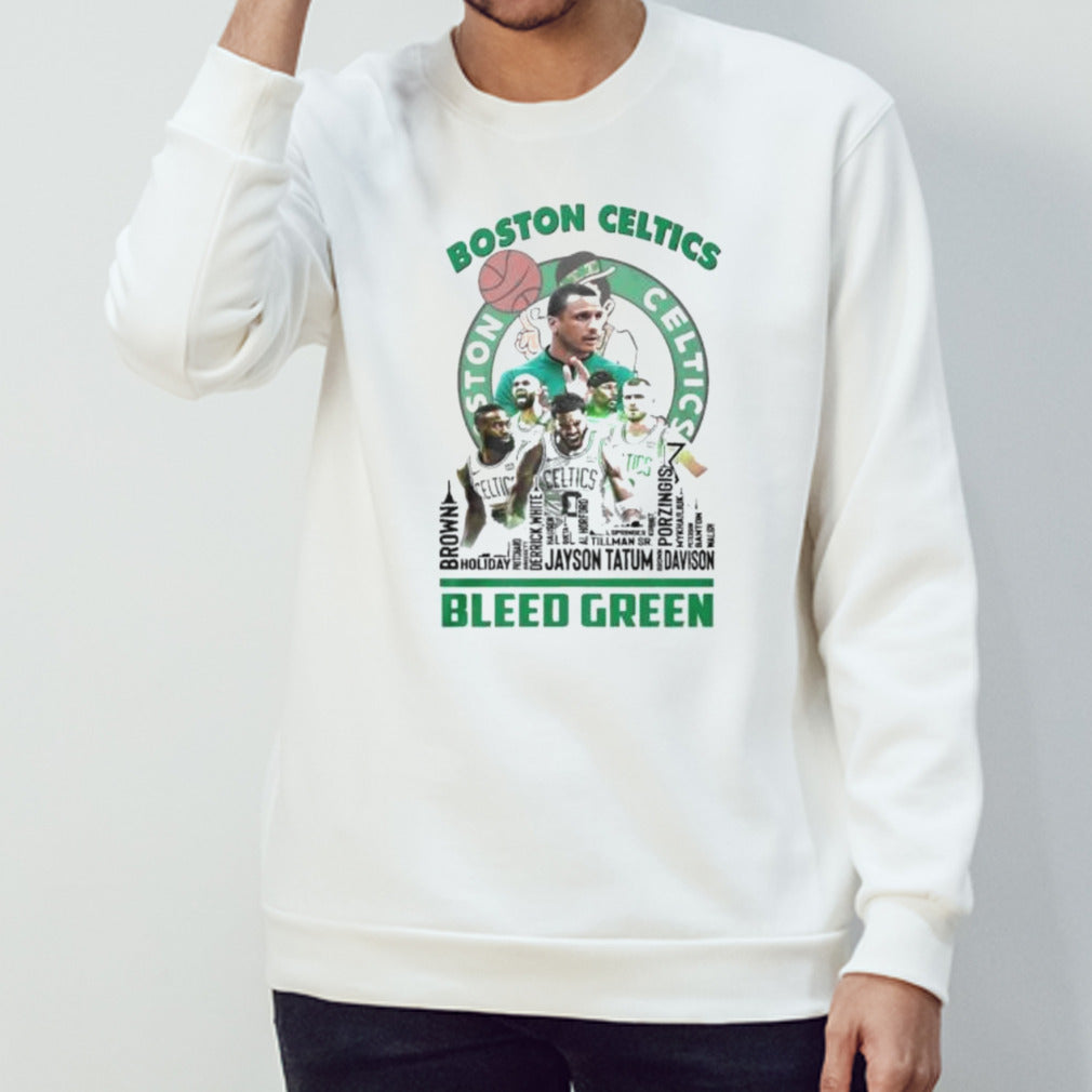 Boston Celtics Skyline Players Name Bleed Green Shirt