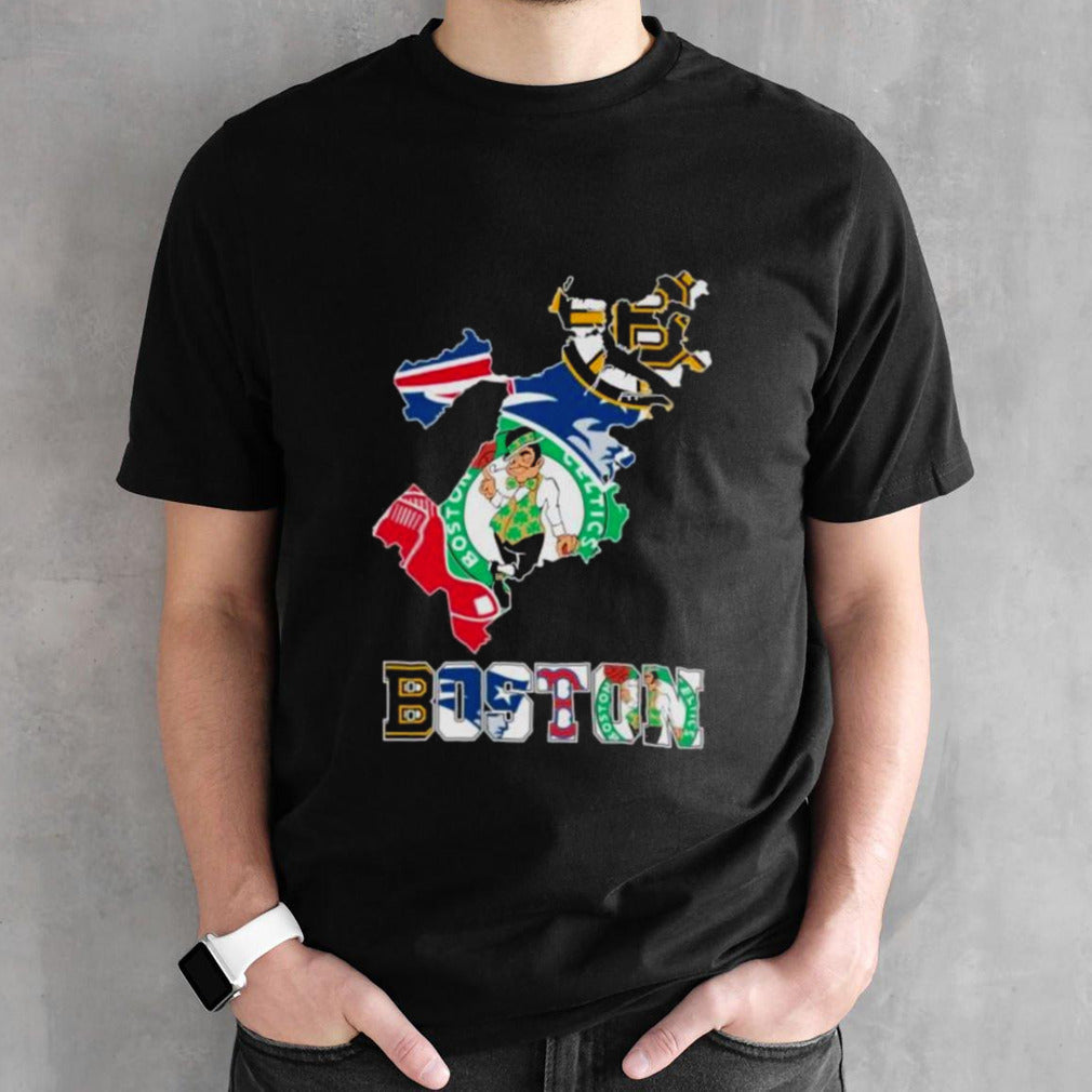Boston Map Sports Teams Red Sox Celtics Patriots And Bruins Shirt