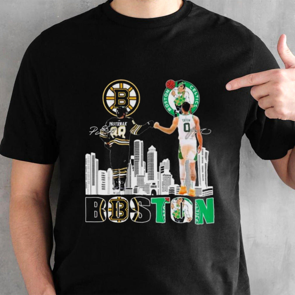 Boston Sports Teams David Pastrnak And Jayson Tatum Signatures Shirt