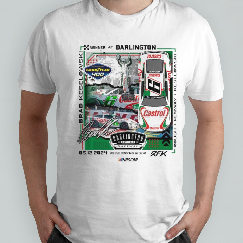 Brad Keselowski Checkered Flag Sports 2024 Goodyear 400 Race Winner T-Shirt
