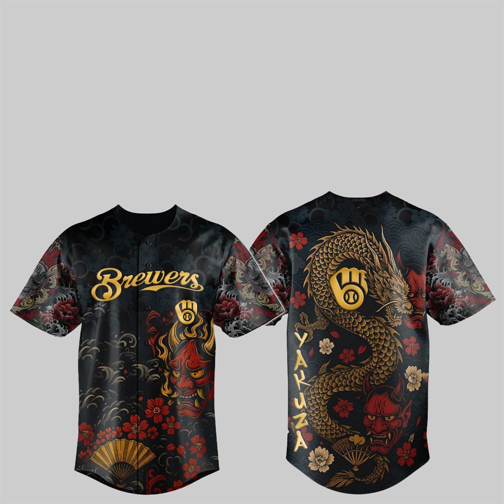 Brewers Yakuza Dragon Oni Jersey 2025 - Grishko.com