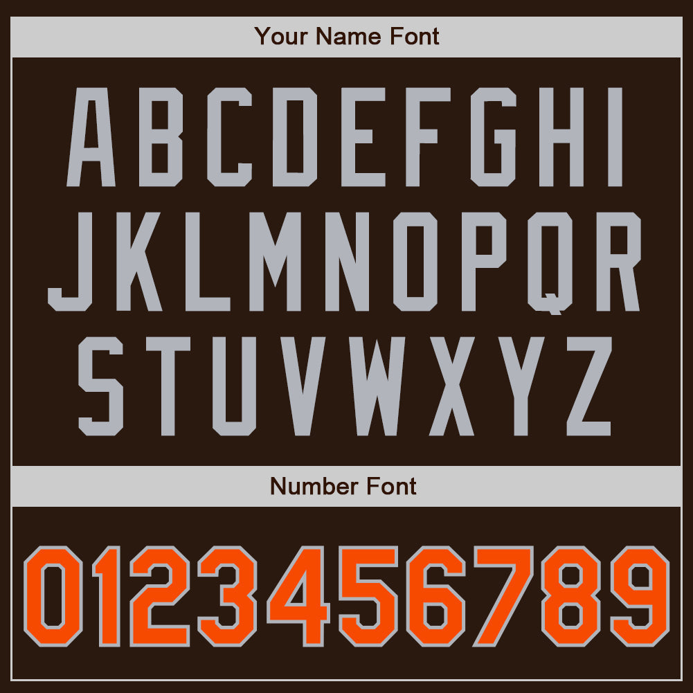 Custom Brown Orange-Gray Authentic Baseball Jersey