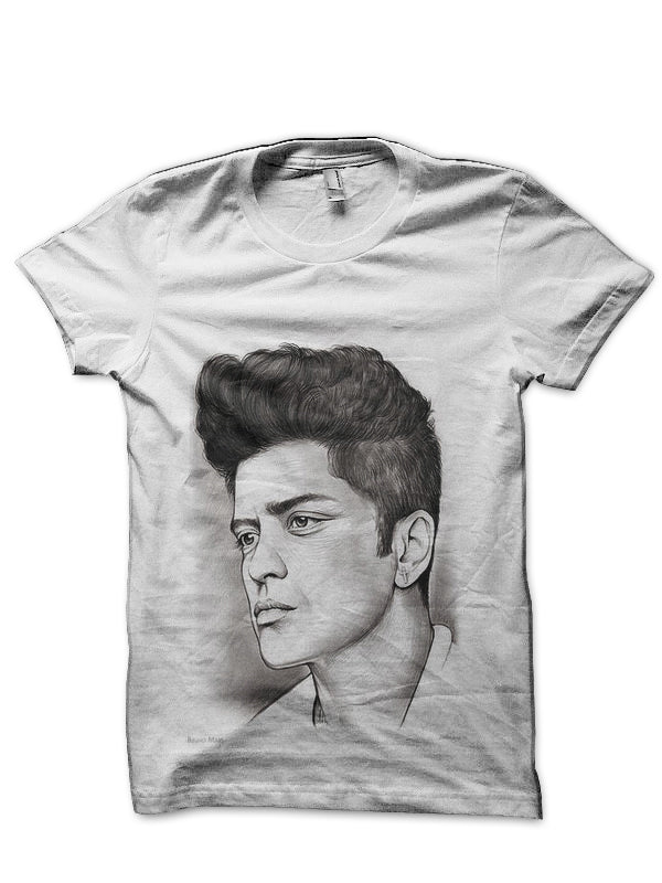 Bruno Mars White T-Shirt Style006