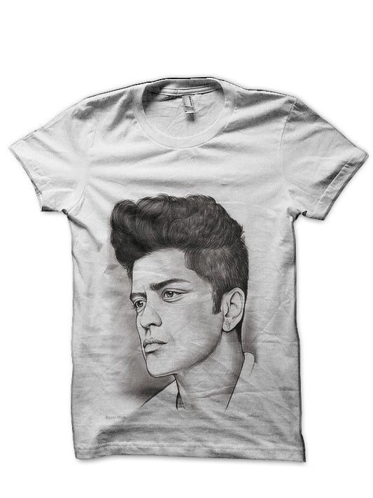 Bruno Mars White T-Shirt Style006