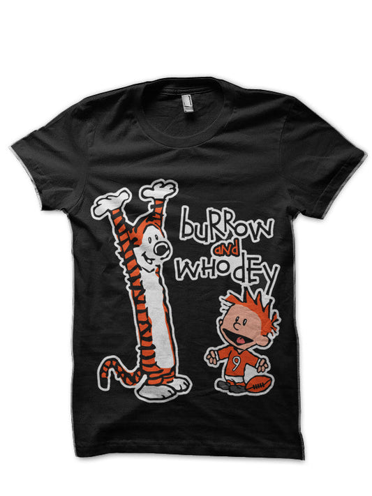 Burrow & Who Dey Black T-Shirt
