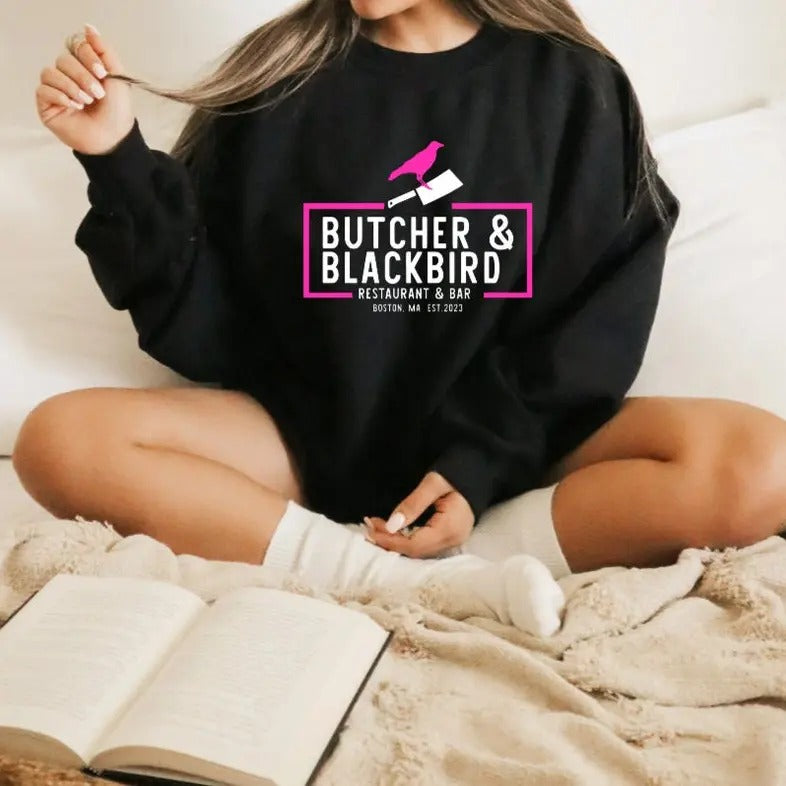 Butcher and Blackbird 1-sided Sweatshirt, Weaver Inspired, Smut Gift, Book Sweatshirt, Dark Romance, Morally Grey, Romantasy, Bookish merch, Booktok Merch