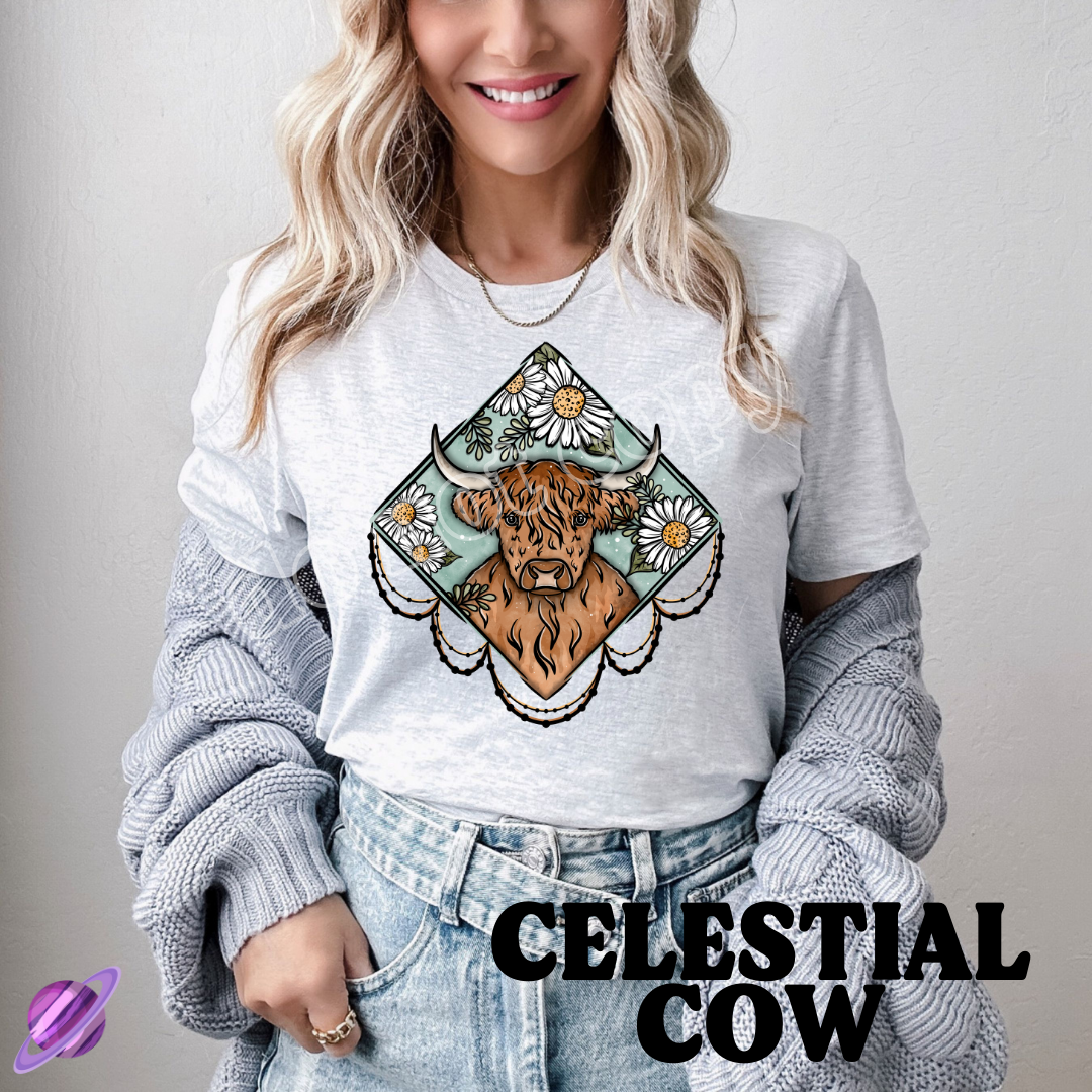 CELELSTIAL COW - CELESTIAL RUN -UNISEX TEE ADULTS/KIDS