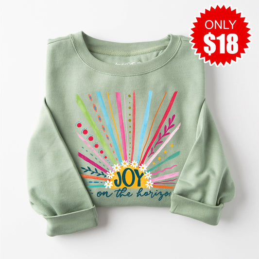 Joy Is On The Horizon Sweatshirt - Heather Sage - 18